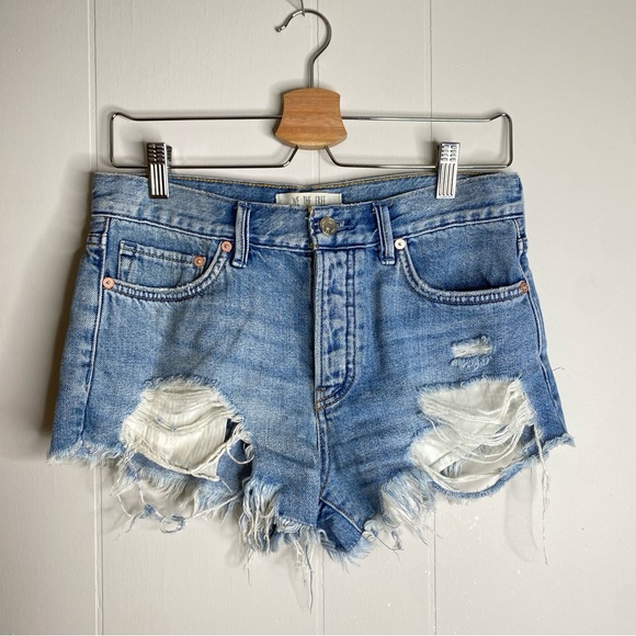 Free People Loving Good Vibrations Denim Shorts Heritage Somerset size 25 ripped - Picture 4 of 8